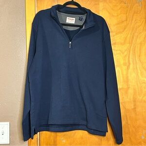 Wrangler Blue Zip Up Sweater Classic Knit
